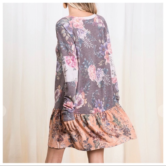 Boho chic floral print tunic dress - Picture 3 of 4